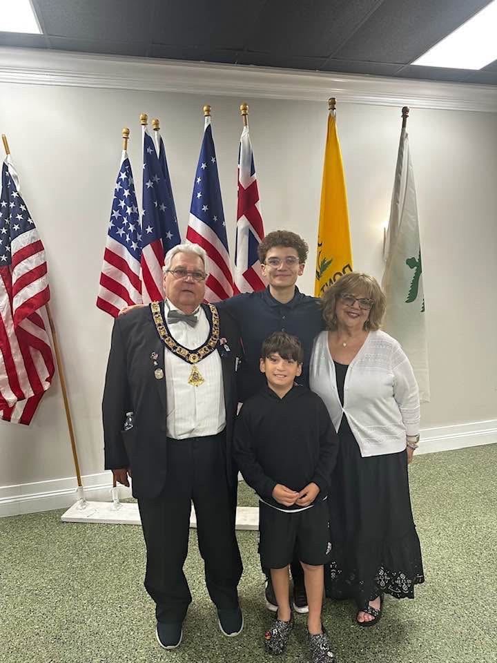 Scholarship recipient Noah Chase with sibling and grandparents Steve Chase, PER, and former Elk First Lady Joan Chase