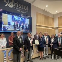 Members of Bristol Lodge of Elks No. 1010 with the City of Bristol 120th Anniversary Proclamation